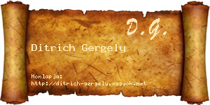 Ditrich Gergely névjegykártya